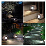 Lampa solara LED decorativa pentru gradina Flippy, imitatie piatra, lumina puternica 4 LED-uri, 12 x 15 cm, material