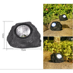 Lampa solara LED decorativa pentru gradina Flippy, imitatie piatra, lumina puternica 4 LED-uri, 12 x 15 cm, material