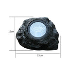 Lampa solara LED decorativa pentru gradina Flippy, imitatie piatra, lumina puternica 4 LED-uri, 12 x 15 cm, material
