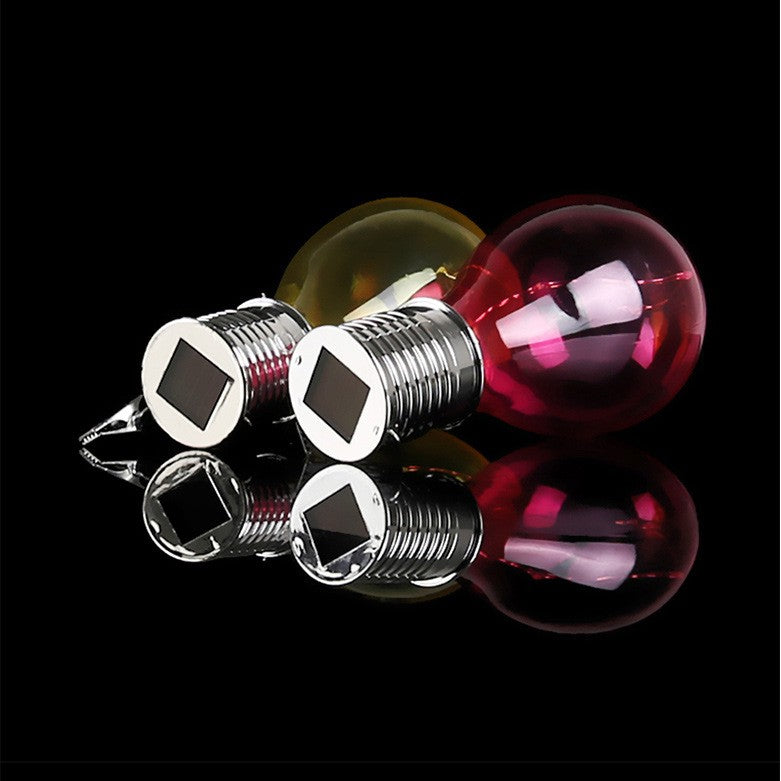 Lampa Solara LED Decorativa sub forma de Bulb, pentru exterior, suspendata, IP65, Ultron Rosu, Flippy