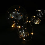 Lampa Solara LED Decorativa sub forma de Bulb, pentru exterior, suspendata, IP65, Ultron Transparent, lumina calda,