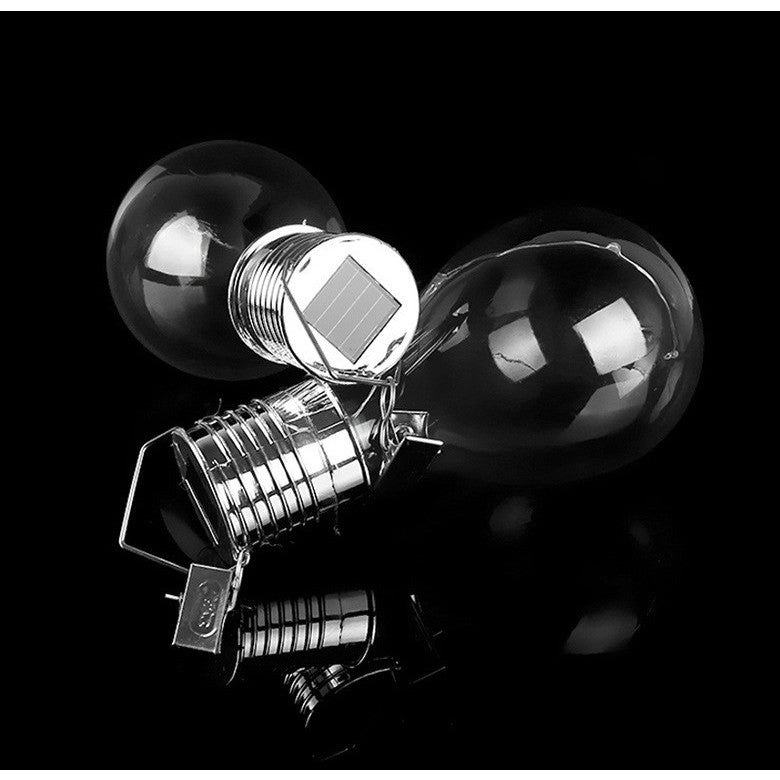 Lampa Solara LED Decorativa sub forma de Bulb, pentru exterior, suspendata, IP65, Ultron Transparent, lumina rece,