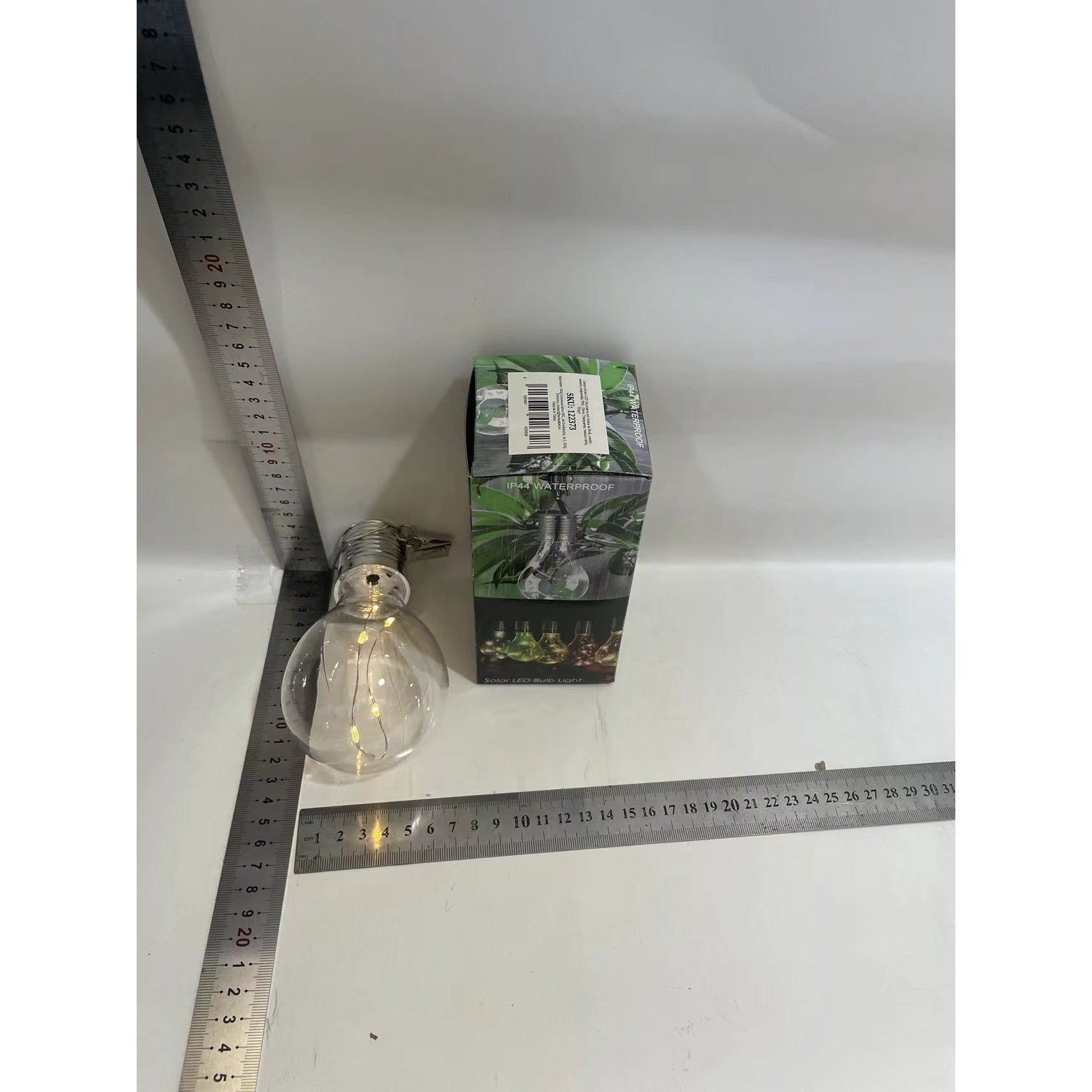 Lampa Solara LED Decorativa sub forma de Bulb, pentru exterior, suspendata, IP65, Ultron Transparent, lumina calda,