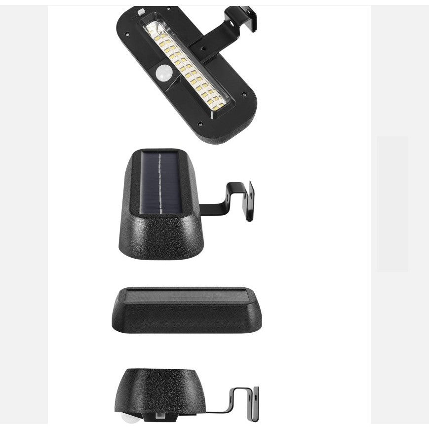 Lampa solara LED dreptunghiulara pentru perete Flippy, 18 x 7 cm, senzor miscare, 6V, ABS, 2200mAh, rezistent la apa,