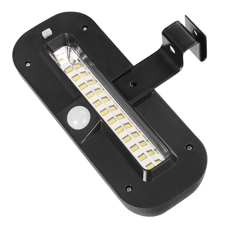 Lampa solara LED dreptunghiulara pentru perete Flippy, 18 x 7 cm, senzor miscare, 6V, ABS, 2200mAh, rezistent la apa,