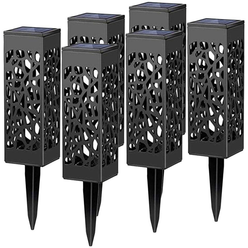 Lampa solara LED, Flippy, Set 6 Bucati, Tip Felinar, pentru Gradina, Inaltime 30.2 cm, putere 0.2W, 1.2V, 600mAh,