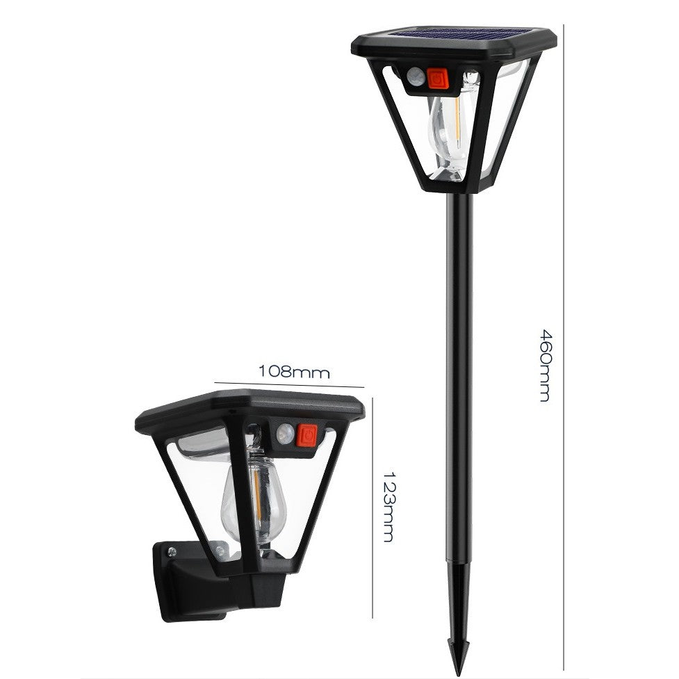 Lampa Solara LED, Flippy, Tip Felinar, pentru Perete/Sol, 10.8 x 12.3 x 46 cm, 3 Moduri, Lumina Calda, din ABS si PP,