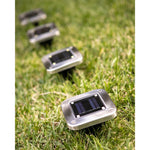 Lampa solara LED pentru gradina, Flippy, Set 4 Bucati, 8 LED-uri, Prindere de Perete / Impamantare, IP65, forma patrat,