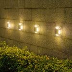 Lampa solara LED pentru gradina, Flippy, Set 4 Bucati, 8 LED-uri, Prindere de Perete / Impamantare, IP65, forma patrat,