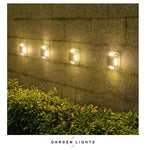 Lampa solara LED pentru gradina, Flippy, Set 4 Bucati, 8 LED-uri, Prindere de Perete / Impamantare, IP65, forma patrat,