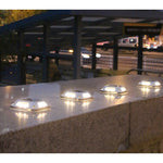 Lampa solara LED pentru gradina, Flippy, Set 4 Bucati, 8 LED-uri, Prindere de Perete / Impamantare, IP65, forma patrat,