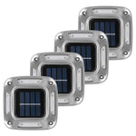 Lampa solara LED pentru gradina, Flippy, Set 4 Bucati, 8 LED-uri, Prindere de Perete / Impamantare, IP65, forma patrat,