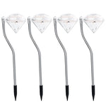 Lampa solara LED pentru Gradina, Flippy, Set 4 Bucati, Tip Diamant, Inaltime 30 x 9 cm, 2V, ABS, 600mAh, Lumina