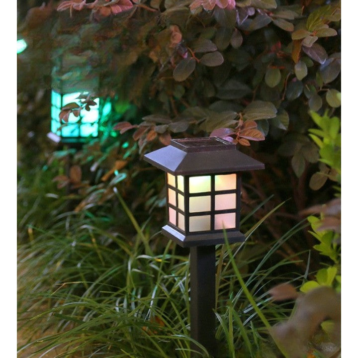 Set 2 Lampi Solare Led pentru Gradina, Flippy, Tip felinar, 38 cm, 8.6x8.6 cm, Buton On-Off, Alb cald, Negru/Alb