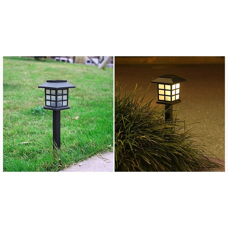 Set 2 Lampi Solare Led pentru Gradina, Flippy, Tip felinar, 38 cm, 8.6x8.6 cm, Buton On-Off, Alb cald, Negru/Alb