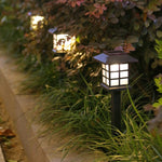 Set 2 Lampi Solare Led pentru Gradina, Flippy, Tip felinar, 38 cm, 8.6x8.6 cm, Buton On-Off, Alb cald, Negru/Alb