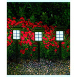 Lampa solara pentru gradina, Flippy, Set 2 Bucati, Tip Felinar la Pamant, LED Lumina Albastra, 38 x 8.6 x 8.6 cm, Negru