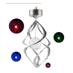 Lampa solara LED RGB spirala pentru gradina/terasa Flippy, se roteste de la vant, 35 x 5.5 cm, rezistenta la apa, 2V,