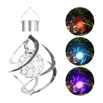 Lampa solara LED RGB spirala pentru gradina/terasa Flippy, se roteste de la vant, 35 x 5.5 cm, rezistenta la apa, tip