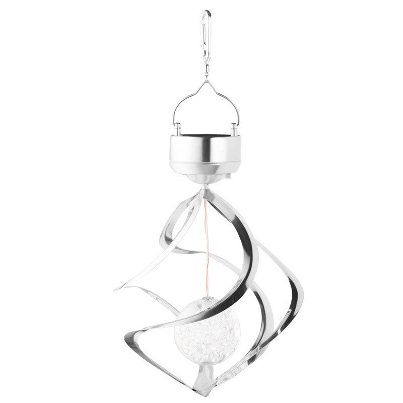 Lampa solara LED RGB spirala pentru gradina/terasa Flippy, se roteste de la vant, 35 x 5.5 cm, rezistenta la apa, 2V,