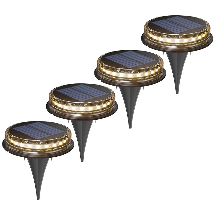 Lampa solara LED Set 4 Bucati, Flippy, Tip Spot pentru Gradina, 8 LED-uri, ABS si Policarbonat, Baterie 1.2V, 600mah,