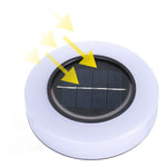 Set 4 Lampi Solare Led pentru Gradina, Flippy, Model Cerc, 10.5 x 2.4 cm, Buton On-Off, Alb Rece, Negru/Alb
