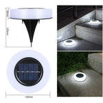 Set 4 Lampi Solare Led pentru Gradina, Flippy, Model Cerc, 10.5 x 2.4 cm, Buton On-Off, Alb Rece, Negru/Alb