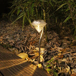 Lampa solara LED pentru Gradina, Flippy, Set 4 Bucati, Tip Diamant, Inaltime 30 x 9 cm, 2V, ABS, 600mAh, Lumina Alb