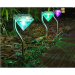 Lampa solara LED pentru Gradina, Flippy, Set 4 Bucati, Tip Diamant, Inaltime 30 x 9 cm, 2V, ABS, 600mAh, Lumina