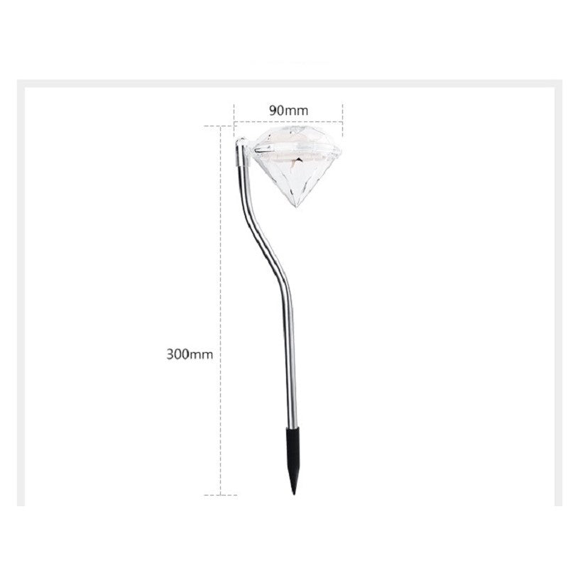 Lampa solara LED pentru Gradina, Flippy, Set 4 Bucati, Tip Diamant, Inaltime 30 x 9 cm, 2V, ABS, 600mAh, Lumina