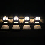 Lampa solara LED tip Felinar pentru perete, Flippy, Set 2 Bucati, 11.5 x 8.3cm, 1.2V, ABS, 400mAh, Lumina Alb Cald, Maro