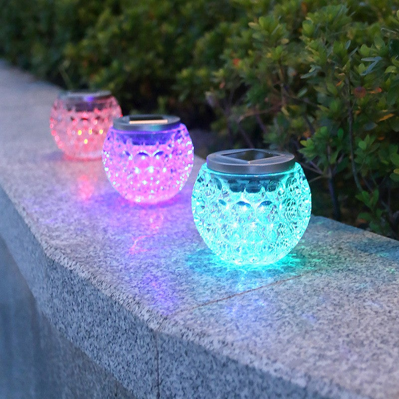 Lampa solara LED tip Glob cristal pentru gradina/trepte/terasa Flippy, rezistent la apa IP65, 10 x 9.5 cm, 1.2V, ABS,