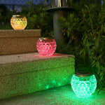 Lampa solara LED tip Glob cristal pentru gradina/trepte/terasa Flippy, rezistent la apa IP65, 10 x 9.5 cm, 1.2V, ABS,