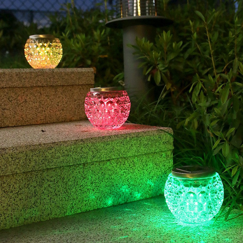 Lampa solara LED tip Glob cristal pentru gradina/trepte/terasa Flippy, rezistent la apa IP65, 10 x 9.5 cm, 1.2V, ABS,