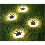 Set 4 Lampi Solare Led pentru Gradina, Flippy, Model Laba de Urs, 14 x 13 x 3 cm, Buton On-Off, Alb cald, Negru/Alb