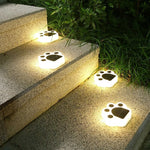 Set 4 Lampi Solare Led pentru Gradina, Flippy, Model Laba de Urs, 14 x 13 x 3 cm, Buton On-Off, Alb cald, Negru/Alb
