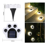 Set 4 Lampi Solare Led pentru Gradina, Flippy, Model Laba de Urs, 14 x 13 x 3 cm, Buton On-Off, Alb cald, Negru/Alb