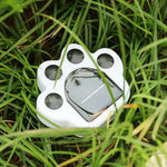 Set 4 Lampi Solare Led pentru Gradina, Flippy, Model Laba de Urs, 14 x 13 x 3 cm, Buton On-Off, Alb Rece, Negru/Alb