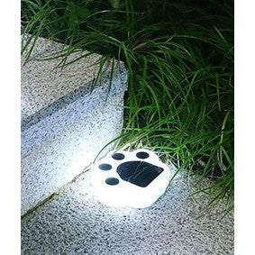 Set 4 Lampi Solare Led pentru Gradina, Flippy, Model Laba de Urs, 14 x 13 x 3 cm, Buton On-Off, Alb Rece, Negru/Alb