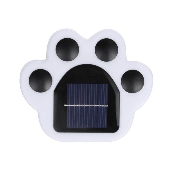 Set 4 Lampi Solare Led pentru Gradina, Flippy, Model Laba de Urs, 14 x 13 x 3 cm, Buton On-Off, Alb Rece, Negru/Alb