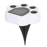 Set 4 Lampi Solare Led pentru Gradina, Flippy, Model Laba de Urs, 14 x 13 x 3 cm, Buton On-Off, Multicolor, Negru/Alb