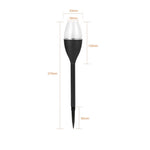 Lampa solara LED pentru gradina, Flippy, Set 10 Bucati, Tip Pahar de Vin, Inaltime 37.5 cm, efect de flacara, PVC si