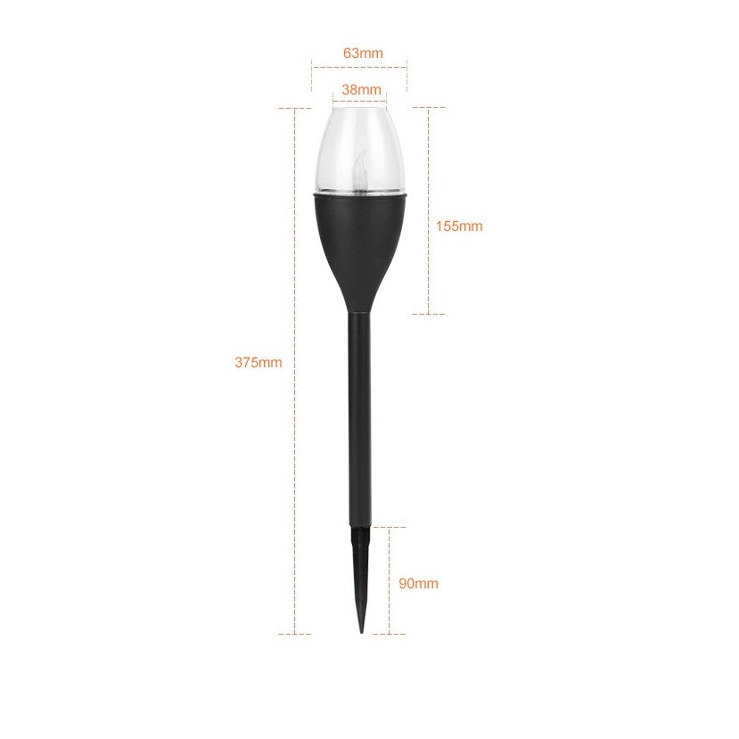 Lampa solara LED pentru gradina, Flippy, Set 10 Bucati, Tip Pahar de Vin, Inaltime 37.5 cm, efect de flacara, PVC si