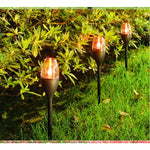 Lampa solara LED pentru gradina, Flippy, Set 10 Bucati, Tip Pahar de Vin, Inaltime 37.5 cm, efect de flacara, PVC si