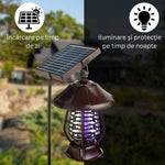 Lampa solara pentru gradina, anti-insecte, tantari, muste, UV, LED, material ABS, putere 5W, 1.2 V, autonomie 8 ore, 2