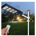 Lampa solara stradala Flippy, cu telecomanda, senzor de miscare si lumina, suport prindere, 225 LED-uri, IP65, ABS,