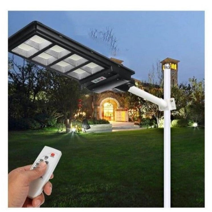 Lampa solara stradala Flippy, cu telecomanda, senzor de miscare si lumina, suport prindere, 225 LED-uri, IP65, ABS,