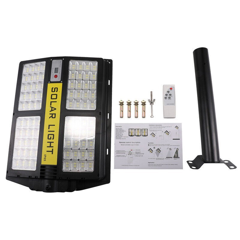 Lampa solara stradala Flippy, cu telecomanda, senzor de miscare si lumina, suport prindere, 280 LED-uri, IP65, ABS,