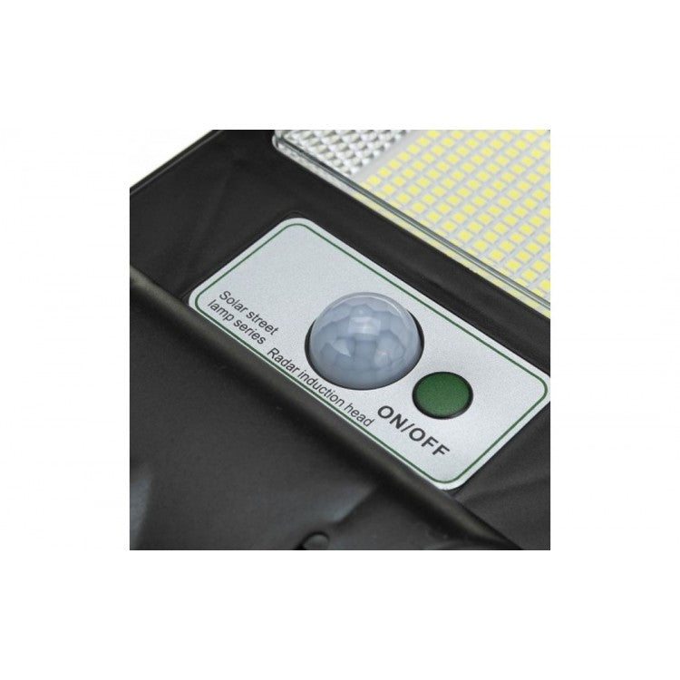 Lampa solara stradala Flippy, cu telecomanda, senzor de miscare si lumina, suport prindere, 288 LED-uri, IP65, ABS,