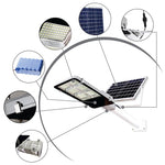 Lampa solara stradala Flippy, IP65, senzor de lumina, 100 LED-uri SMD, 7200 lm, panou 12W, putere 80W, autonomie 12-16